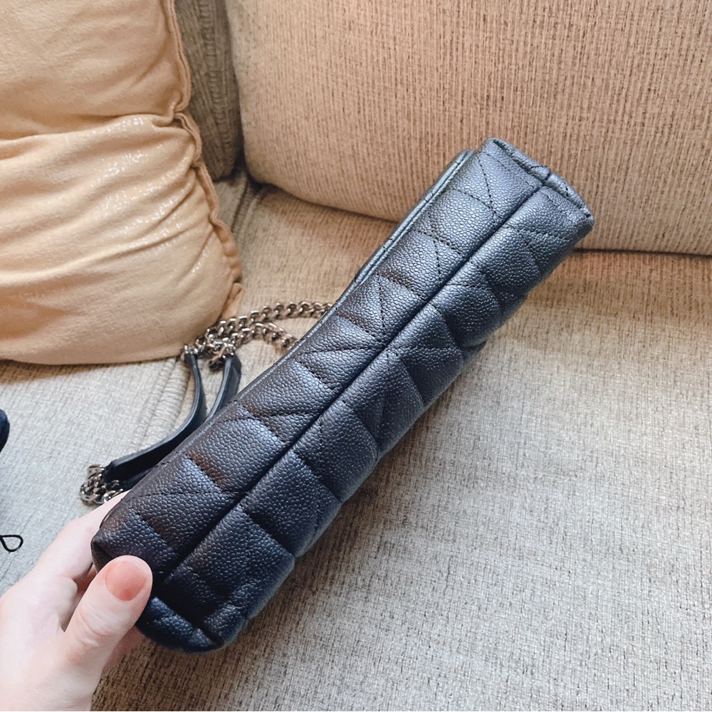 Karl Lagerfeld Black Quilted Chain Shoulder Bag - Picture 7 of 11